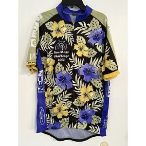 Giordana Pan-Mass Challenge 2002 Cycling Jersey Floral Hawaiian Graphic M/L